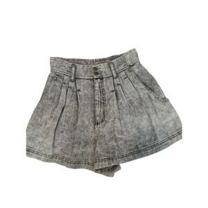 Vintage Made in the Shade Gray Sz9 Junior High-Waist Pleated Denim Shorts EVC